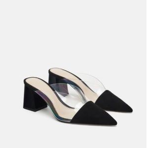 Zara vinyl mules